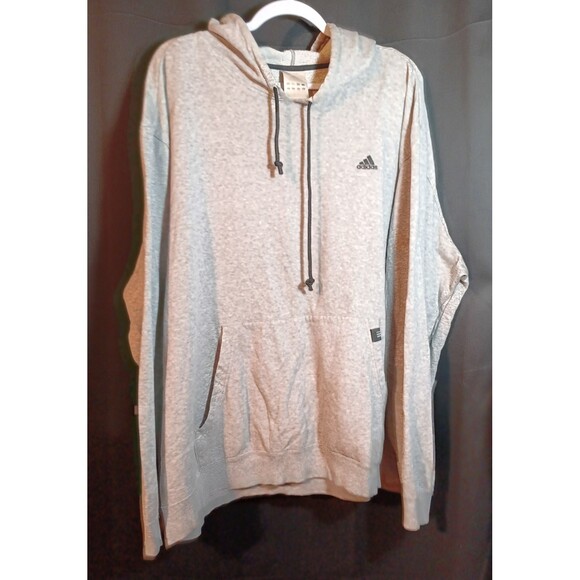 adidas Other - Adidas Hoodie Men 2XL Gray Pullover Sweatshirt Y2K Style Logo Fleece